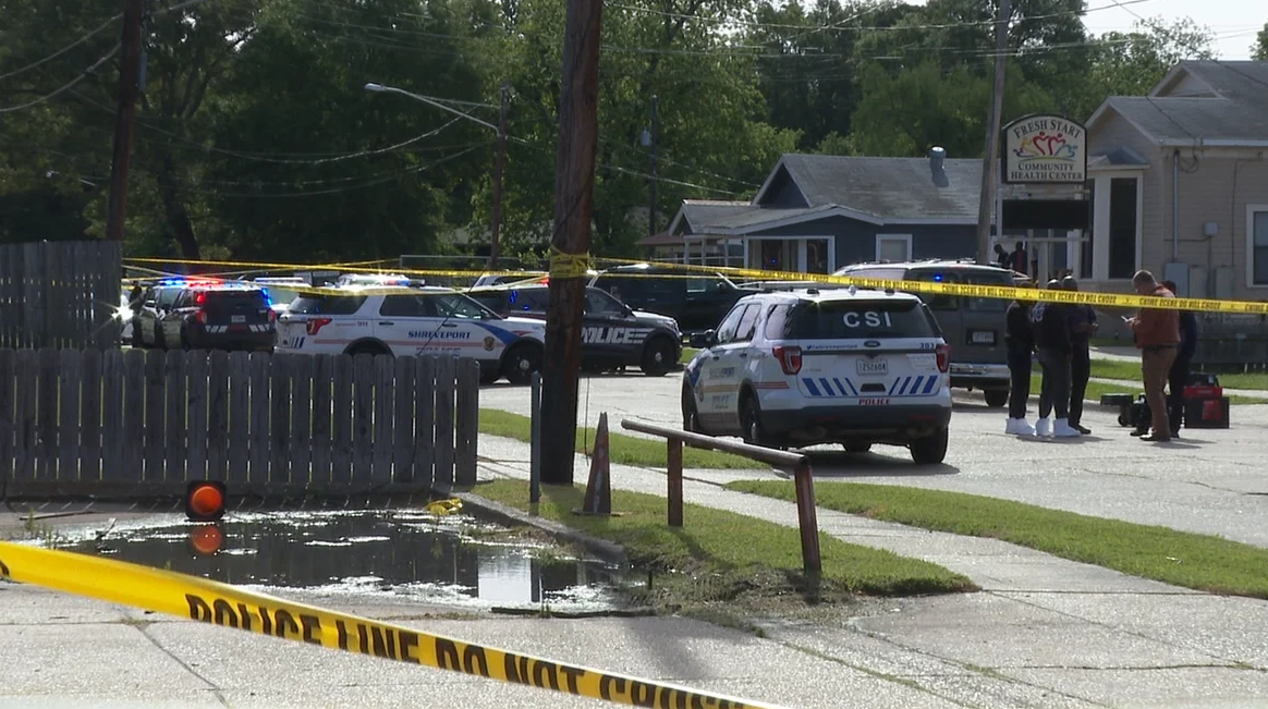 Mass shooting scene on West 79th Street in Shreveport.