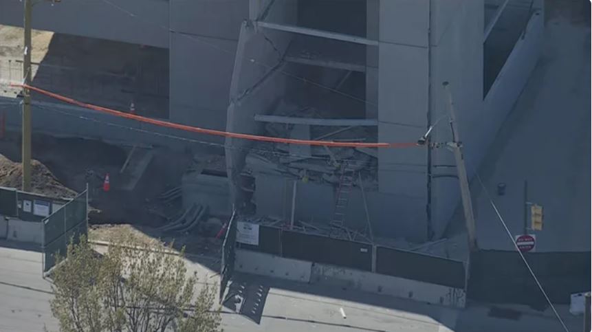 One person has died and at least two people are missing after a partial parking garage collapse in Philadelphia's Grays Ferry neighborhood Wednesday afternoon