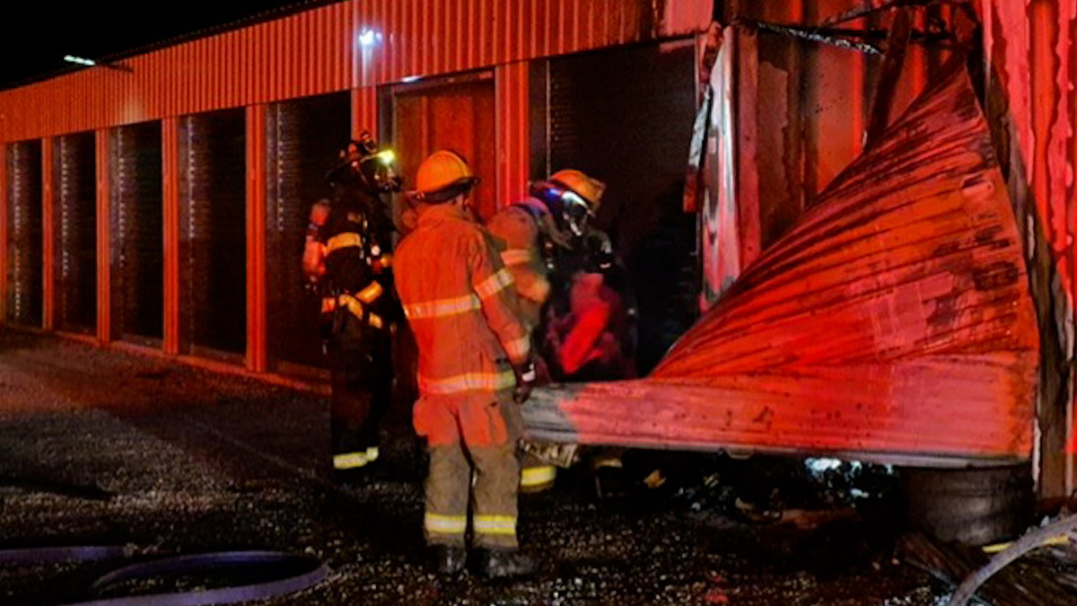 Massive fire rips through Rigby storage facility; arson investigation pending