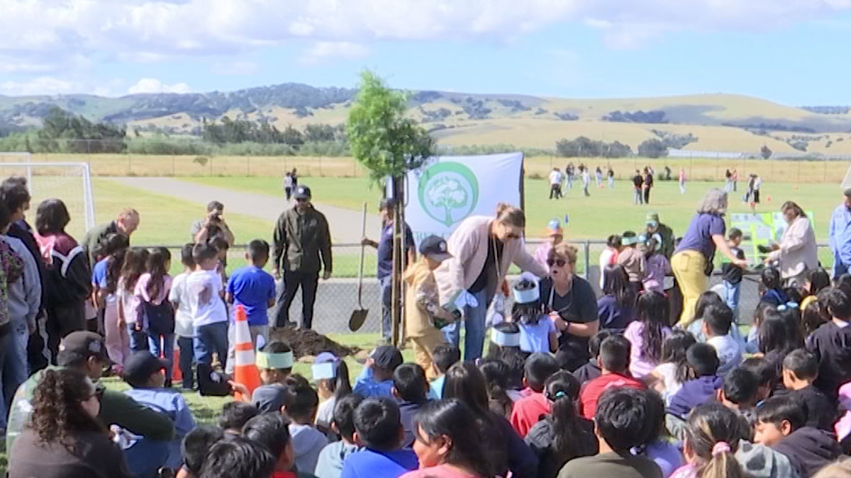 Students Help With Earth Day Tree Planting At Arellanes Elementary