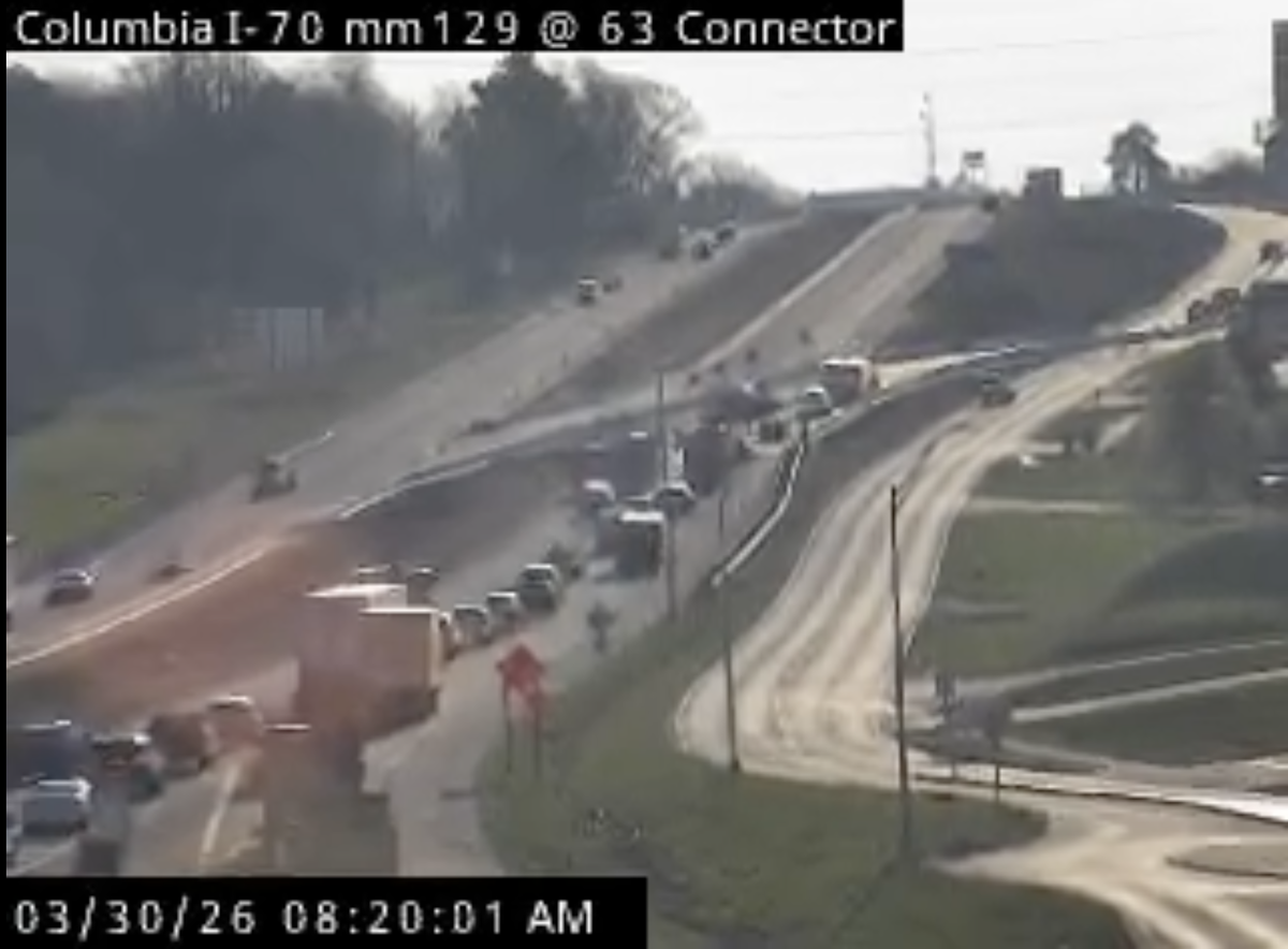 Crash with motorcycle causes delays on Interstate 70 in Columbia