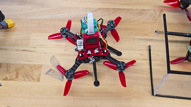 The WPI drones use ultrasound sensors to detect objects in front of it.