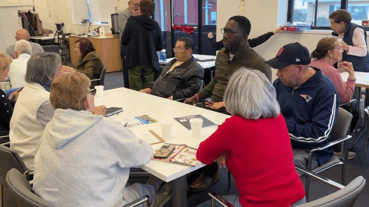 Bouba Dieme at the East Boston Senior Center.