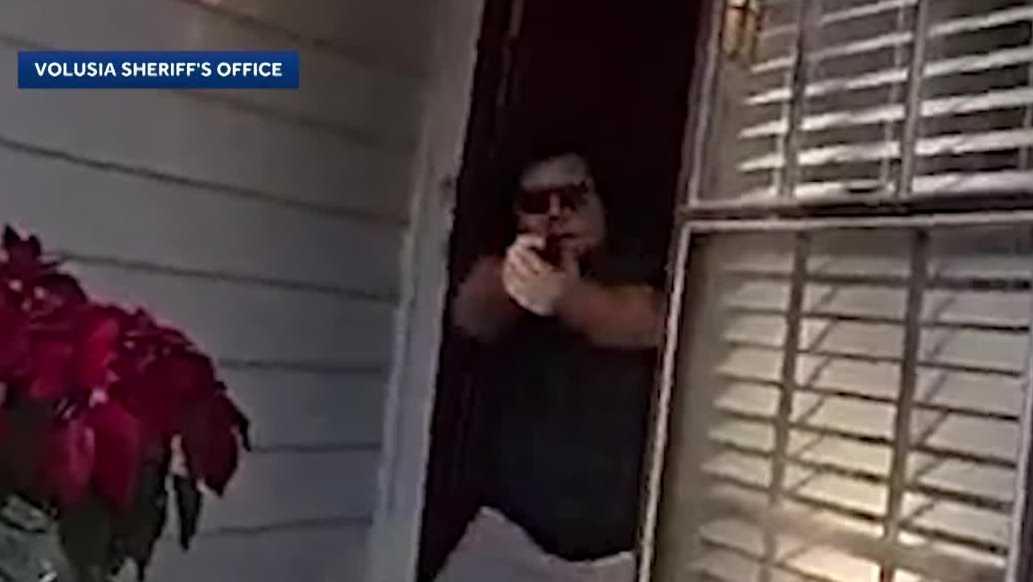 Body camera footage shows the moment a Volusia County deputy was shot at