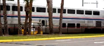 A massive wildfire in Putnam County in northern Florida left Amtrak passengers stranded on a train for more than 24 hours.