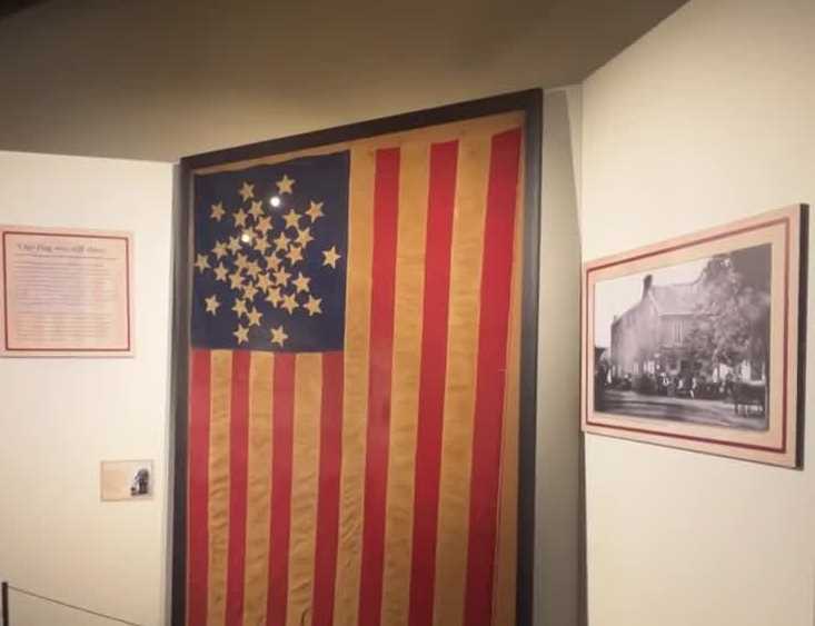 A rare American flag flown over Gettysburg in 1863 is now on public display for the first time as part of a new exhibit.