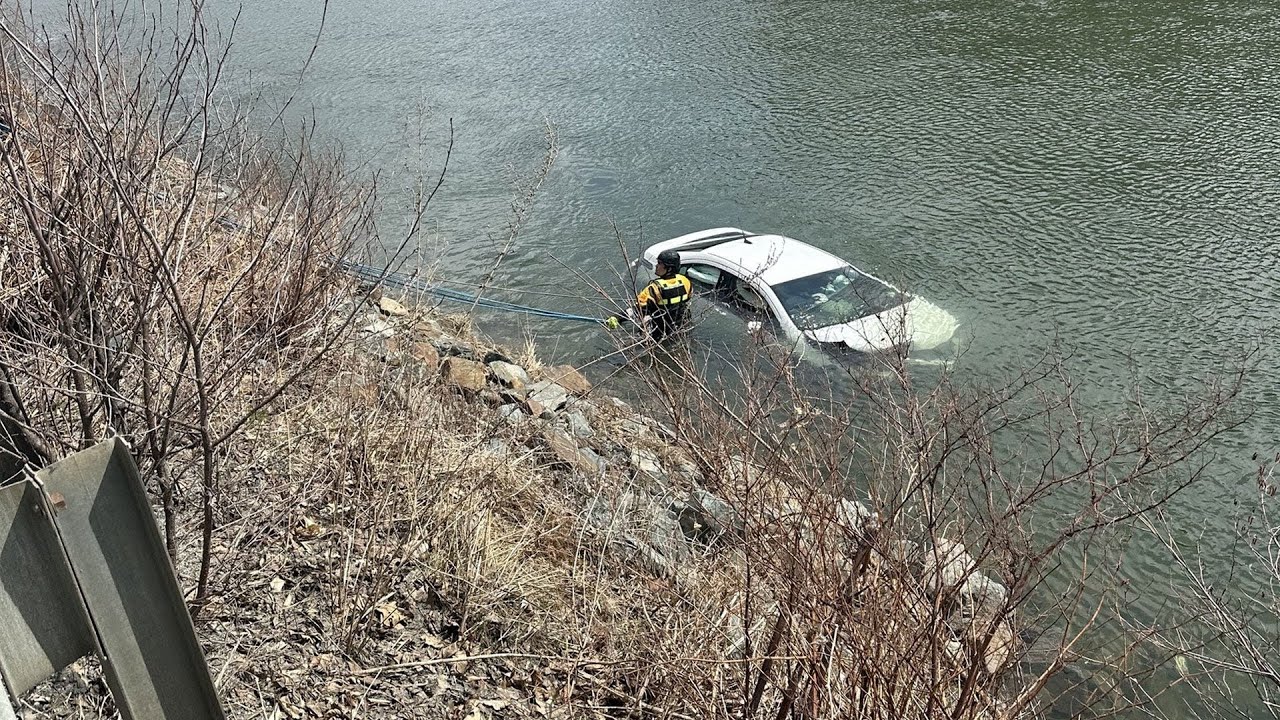 Vermont first responders say a woman and her 2-year-old son were able to safely escape from a sinking car that had crashed into a river.