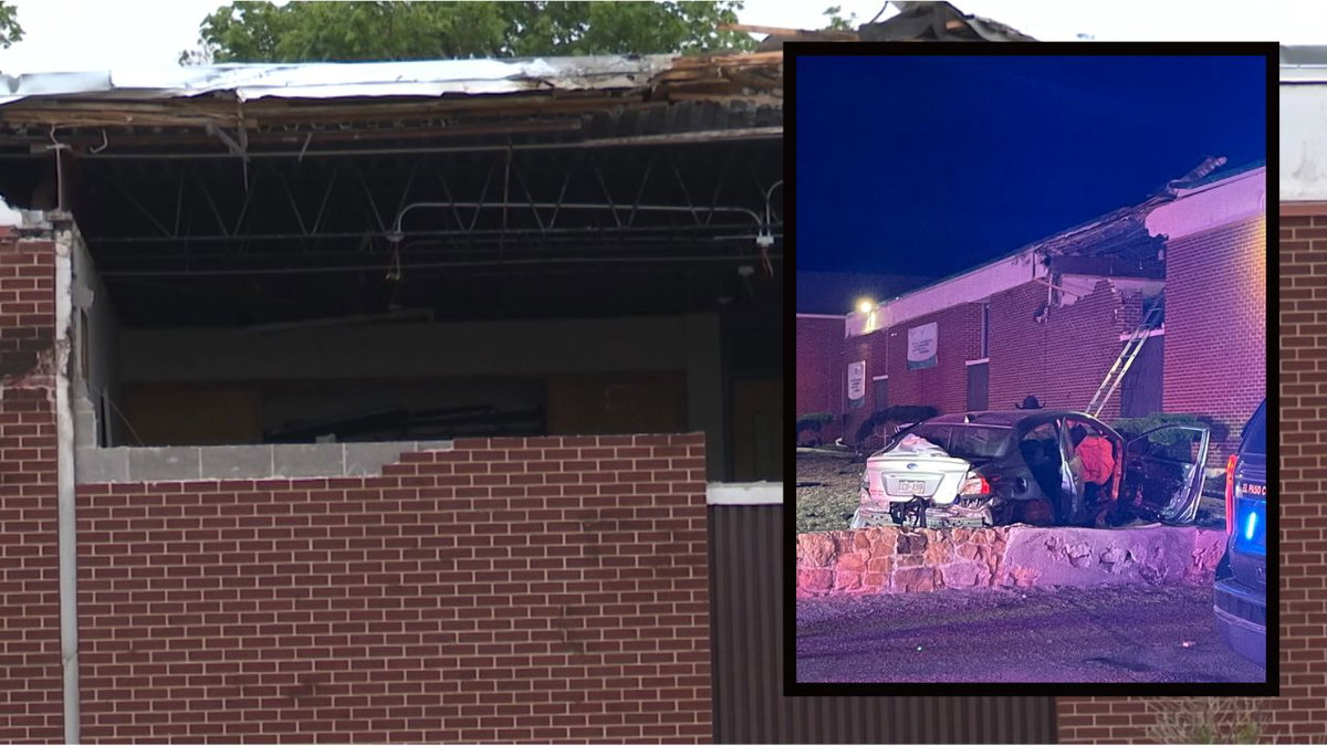 Teenagers suffer serious injuries when car crashes into 2nd story of El Paso County church