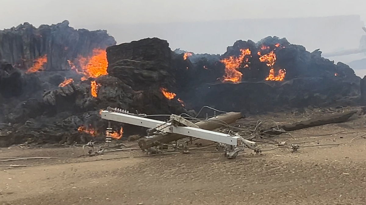 Massive haystack fire in Hamer has died down overnight