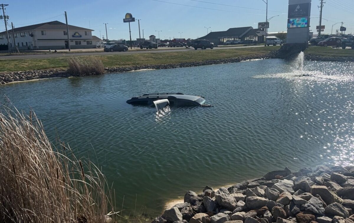 Police arrived to find the driver and infant passenger already out of the water.