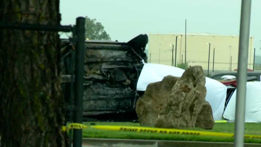 Two people died Tuesday morning after a pursuit involving Bay Area law enforcement ended in a fiery crash at Travis Air Force Base