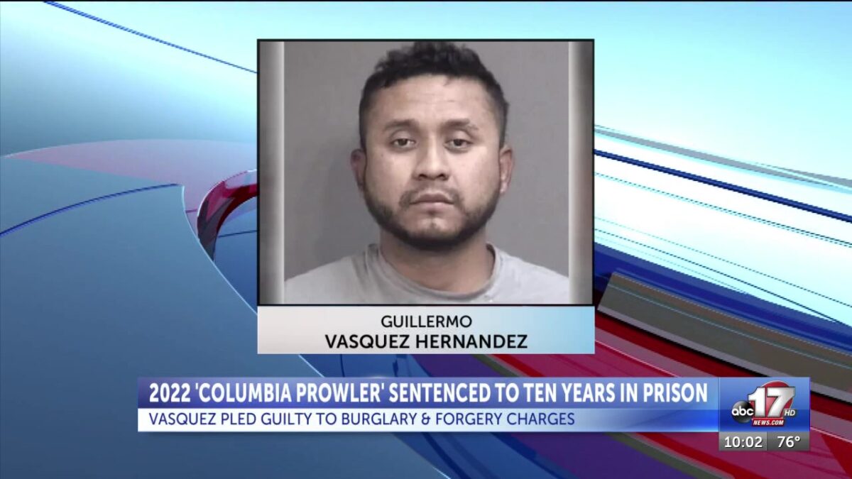 Columbia prowler sentenced to 10 years in prison