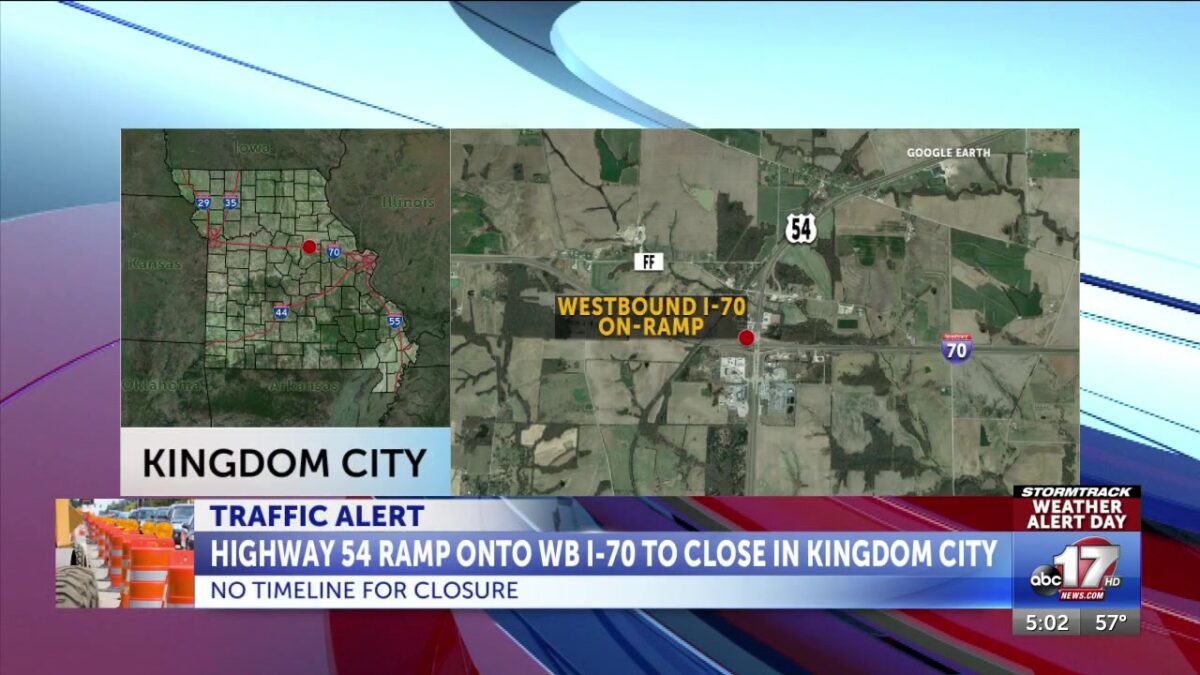 Westbound I-70 on-ramp in Kingdom City to close Friday