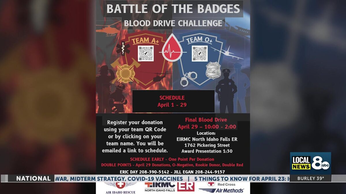 “Battle of The Badges” blood drive challenge aims to save lives across Idaho