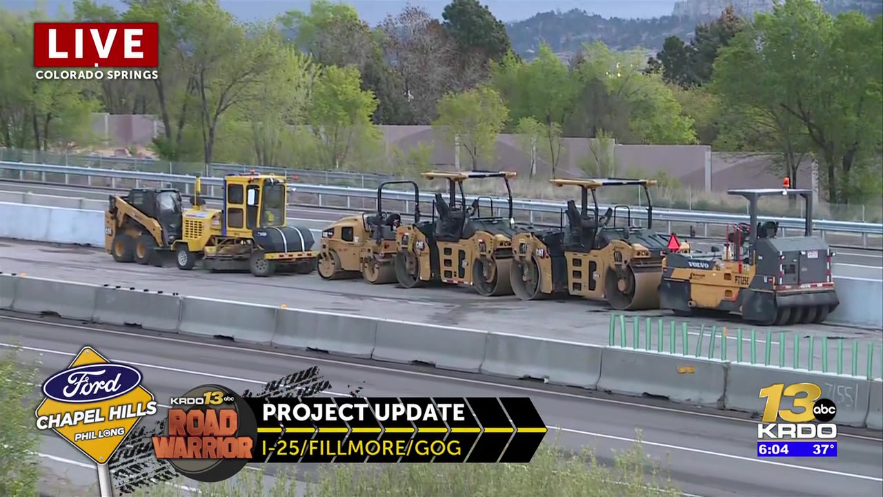 Ongoing I-25 project north of downtown Colorado Springs now focuses on acceleration/deceleration lanes