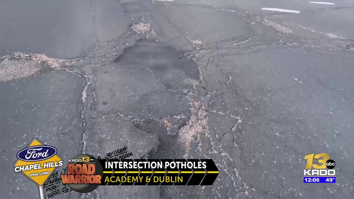 What’s the strategy for pothole-infested intersections in Colorado Springs?