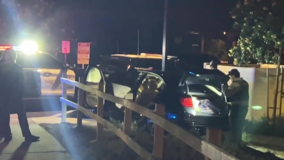Deputies search for Santa Barbara man who fled BMW after hitting Goleta Police SUV