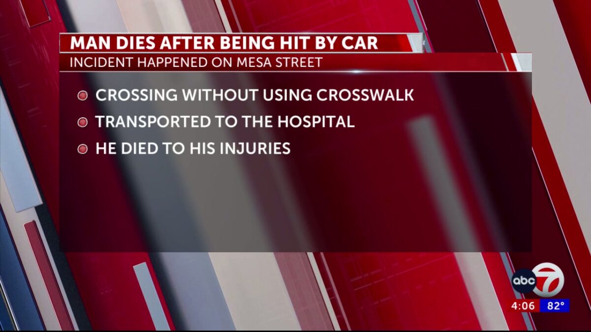 Man dies after being hit by car on Mesa Street