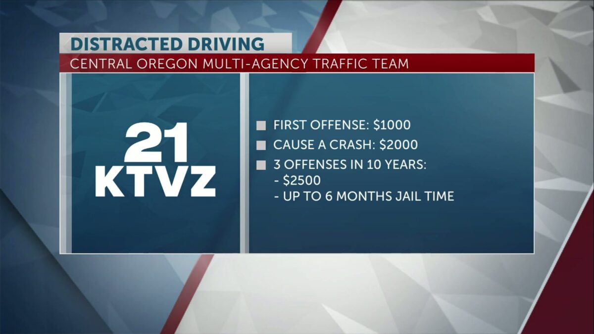 Phones down: Central Oregon Multi-Agency Traffic Team conducting special patrols focusing on distracted drivers