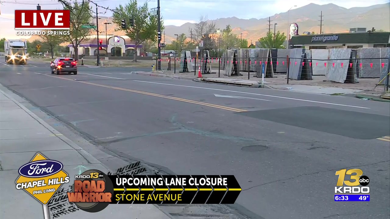 Trio of utility projects to close part of Stone Avenue in Colorado Springs for nearly a year