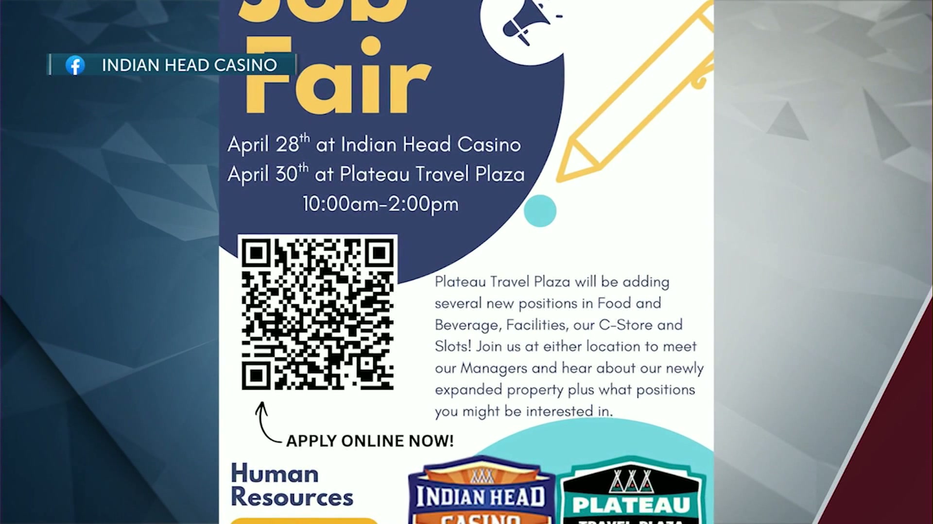 Indian Head Casino hosting job fairs for food