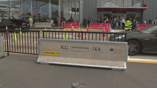 Travelers will see new concrete barriers installed to enhance security for Memorial Day and the upcoming World Cup.