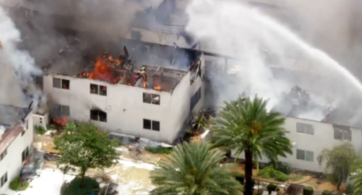The Riverside Fire Department said about 150 people were displaced as a result. Firefighters saved 62 units from destruction