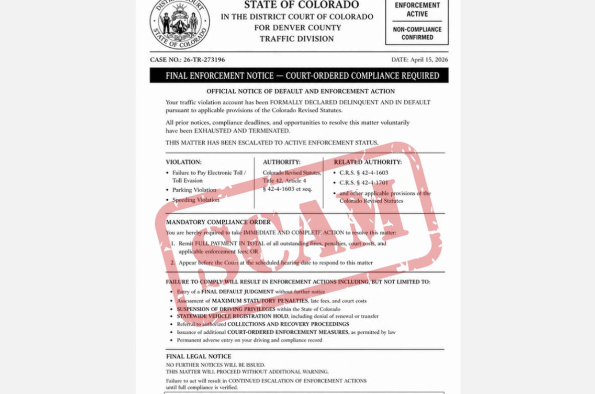 Denver County Court says about 200 people showed up at the city and county building on Friday because of a scam.