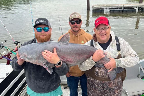 Michael Ramey set a West Virginia weight record for blue catfish after catching a 71-pound