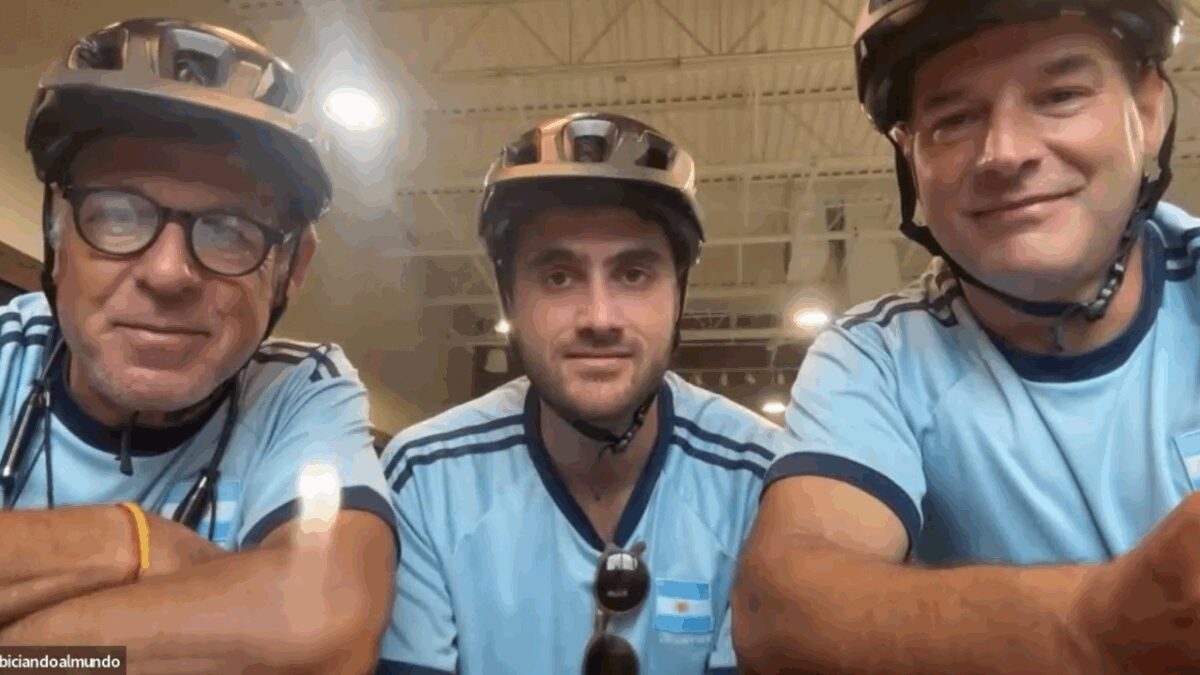 Three Argentine cyclists have spent the last nine months biking more than 10