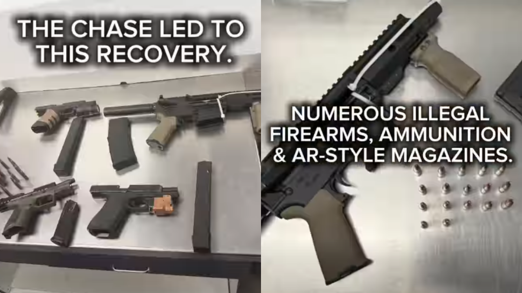 Chase leads to discovery of illegal guns