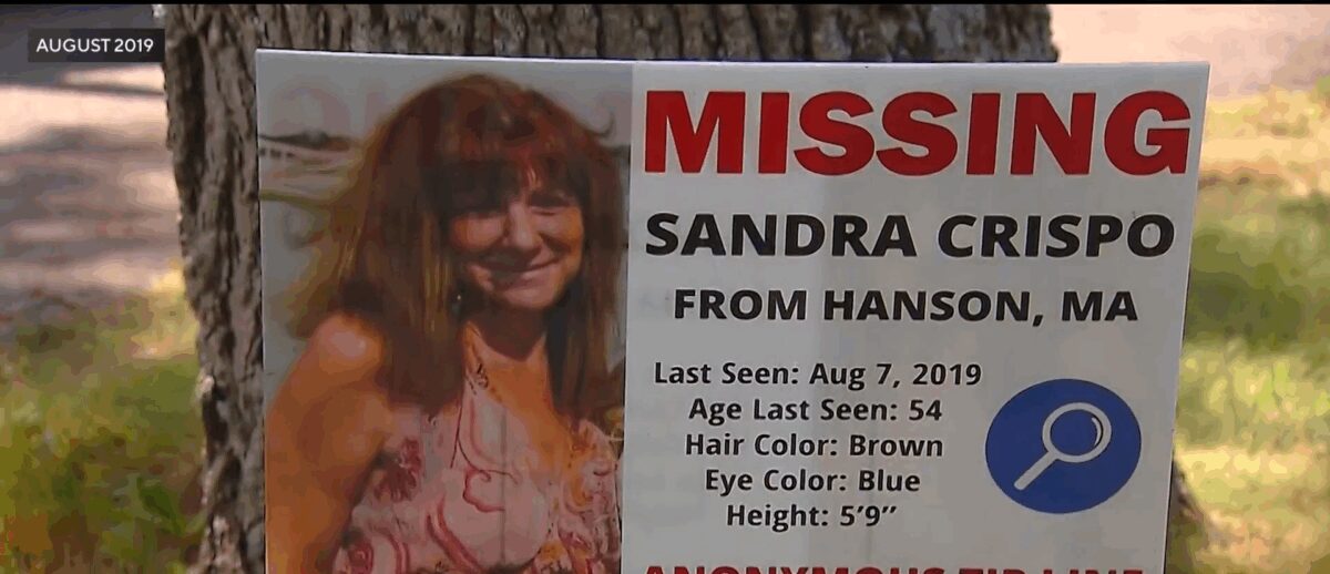 Missing person's poster of Sandra Crispo