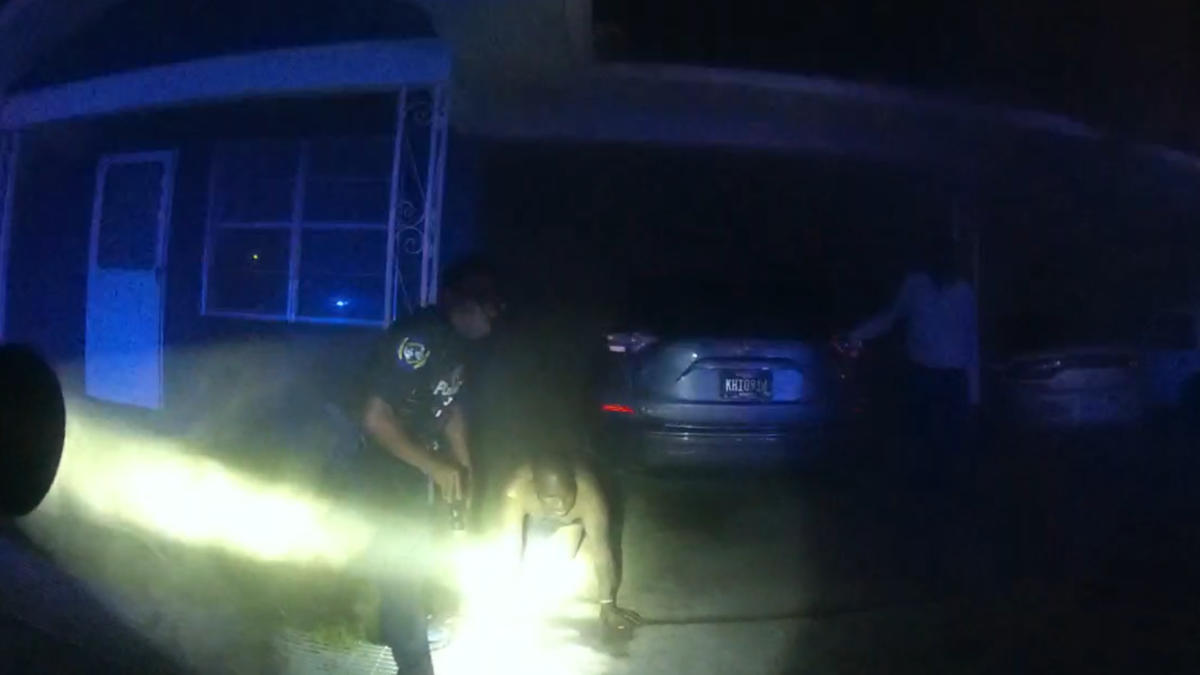 Body camera footage showed the moments a Canton police officer rescued a severely burned man from a burning home on Grand Street.