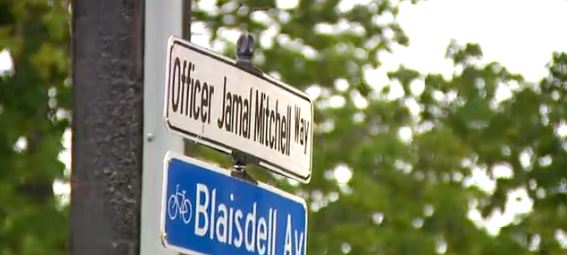 A Minneapolis street will forever serve to honor the police officer who lost his life on it. A portion of Blaisdell Avenue is now called "Officer Jamal Mitchell Way."