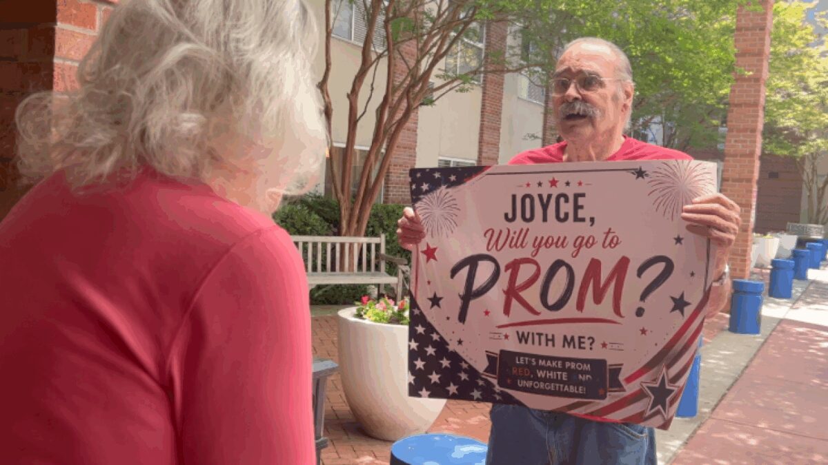 Robert Merritt asks Joyce to the Atrium Senior Prom.