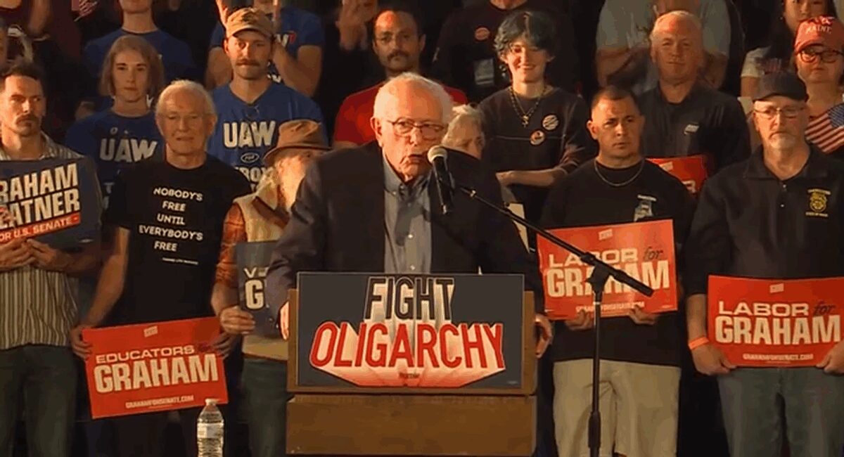 Vermont Sen. Bernie Sanders spent his Memorial Day weekend campaigning for two democratic candidates in Maine's upcoming election for U.S. Senate and governor