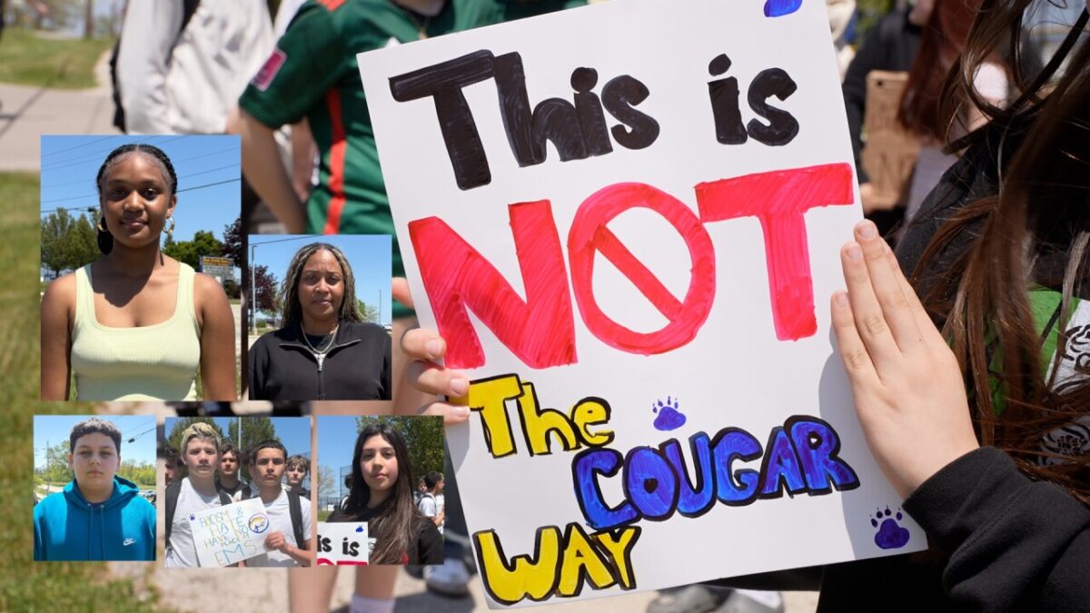 Students at Oak Creek East Middle School walked out of class Friday
