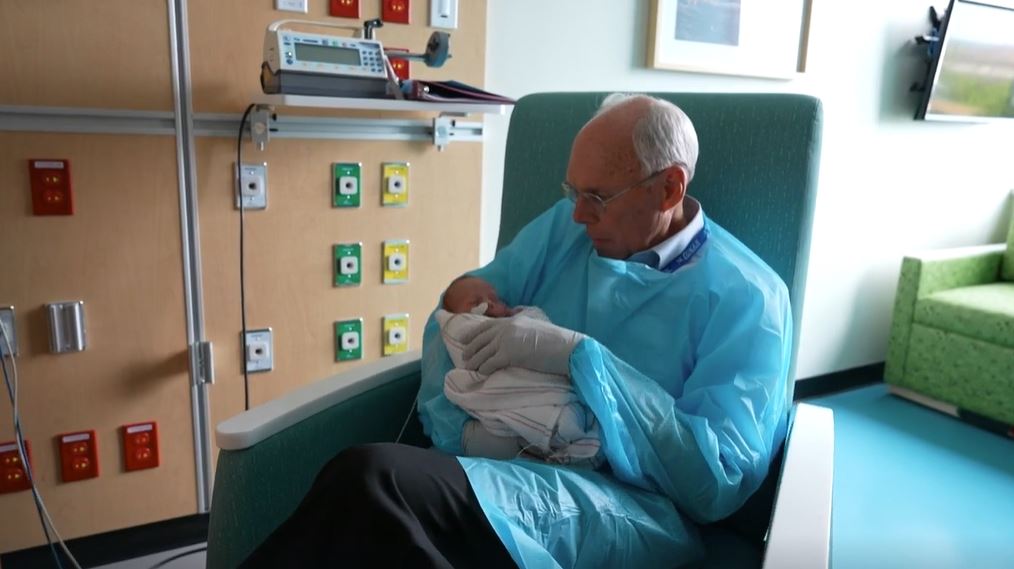 Dave Whitlow visits the neonatal intensive care unit at Children's Hospital of Richmond at VCU every Tuesday and Thursday to hold and comfort the hospital's tiniest patients.