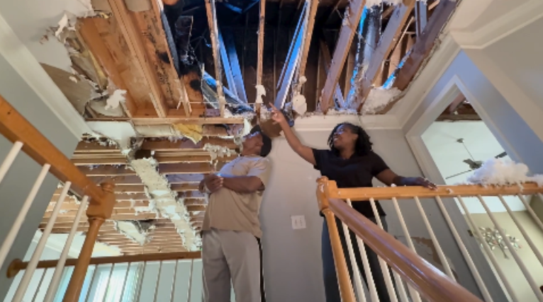 Michael and Denise Gibson were at work when their security system alerted them about the fire.