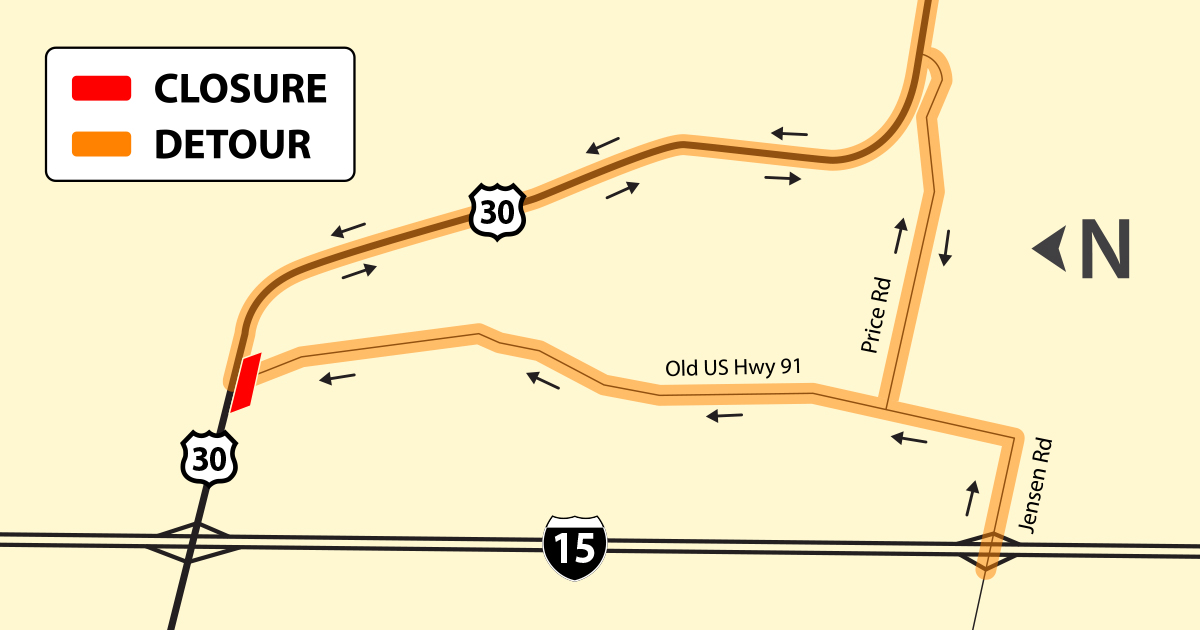 US-30 traffic shift planned Saturday near McCammon interchange