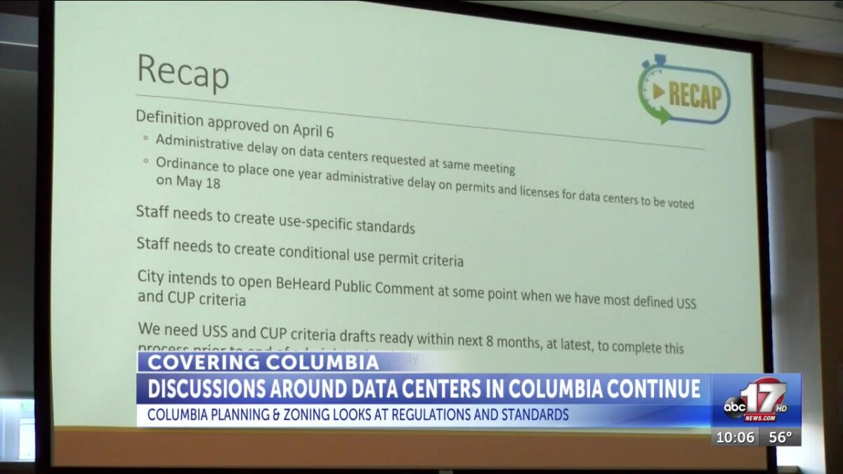 Columbia Planning & Zoning data center regulation debate continues