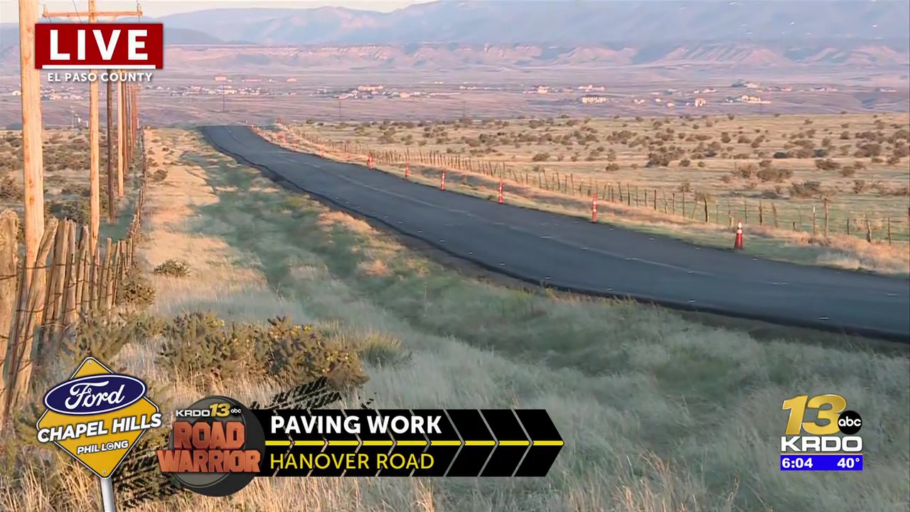 El Paso County repaving part of Hanover Road damaged by weather extremes last winter