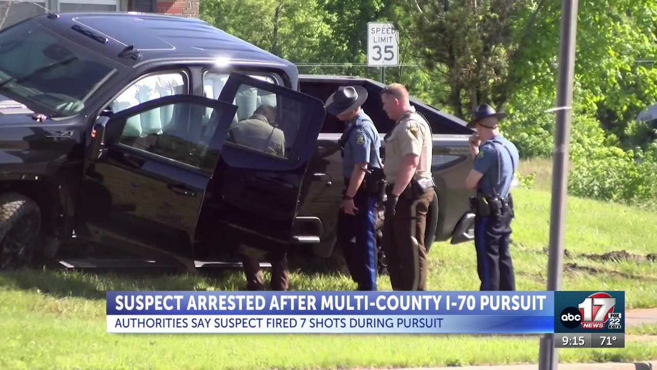 31-year old man arrested after multi-county pursuit and shootout on I-70