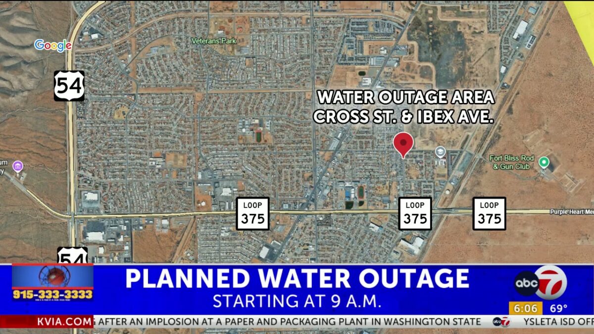 Water outage in Northeast El Paso planned for Wednesday
