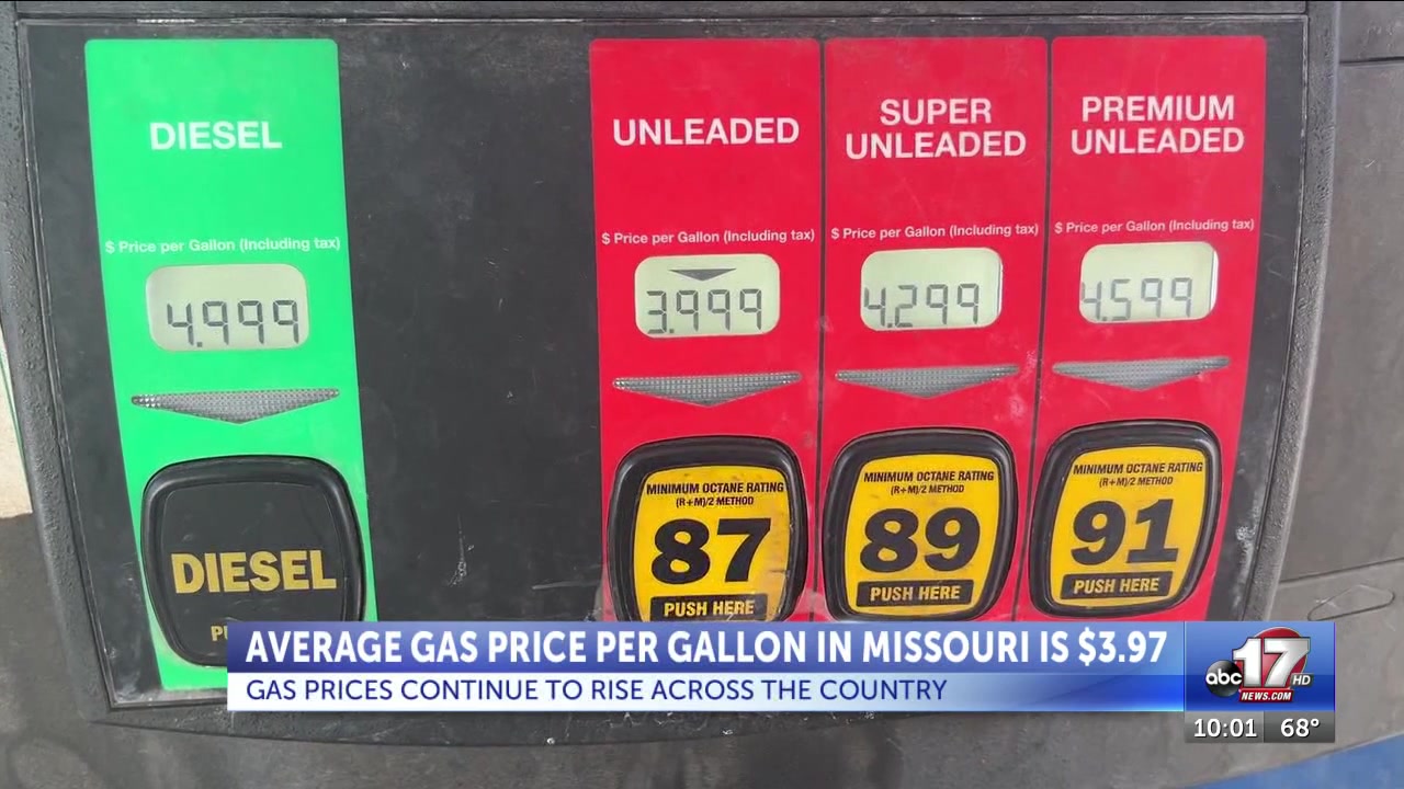 Average cost for regular gallon of gas in Missouri up more than 30 cents from last week