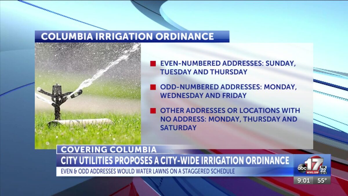 Columbia Utilities proposes a city-wide irrigation ordinance