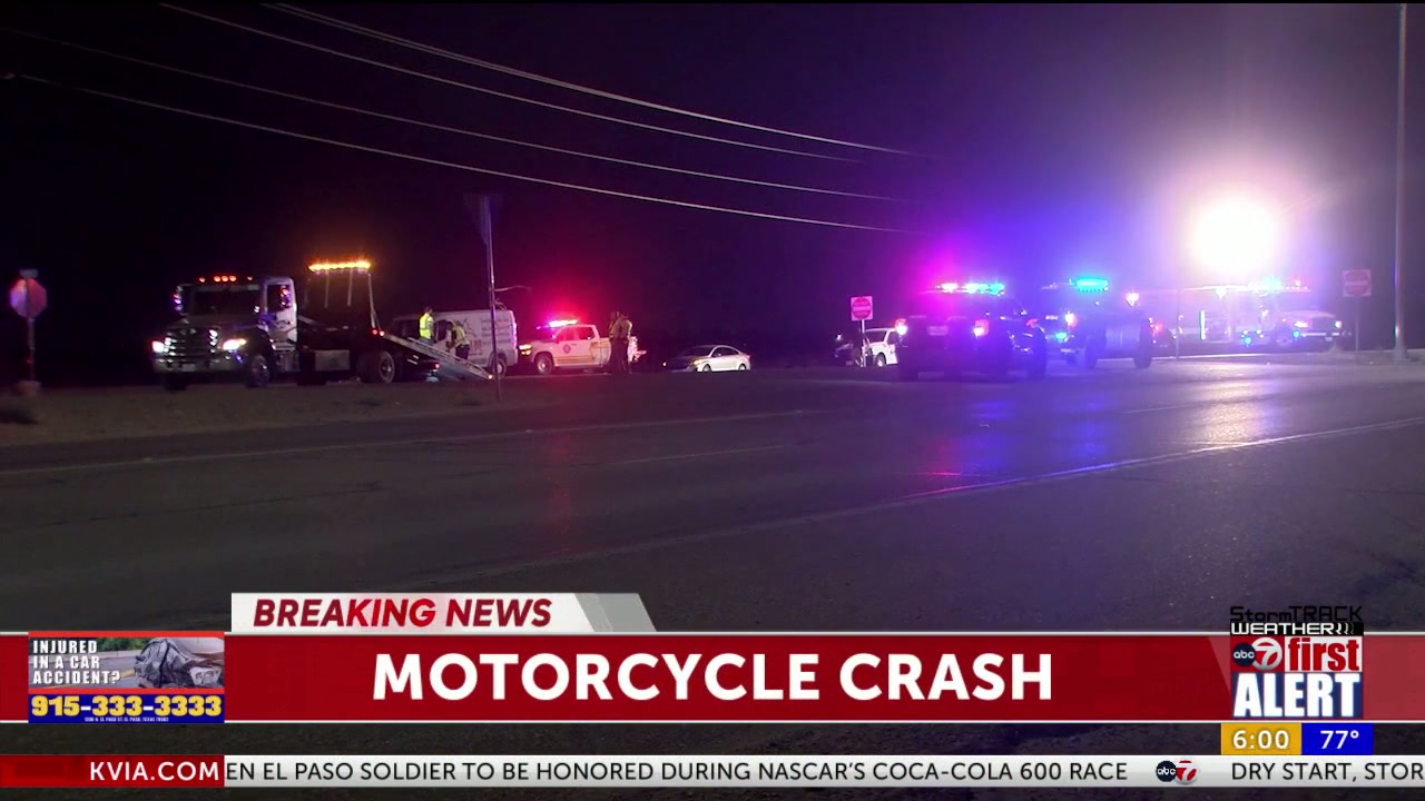 One person sent to hospital after motorcycle crash in far East El Paso