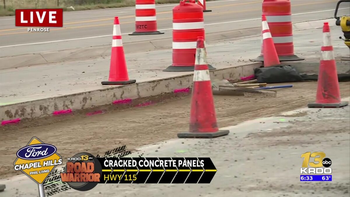 UPDATE: At least 325 damaged concrete panels need repair or replacemet on Highway 115 in Penrose