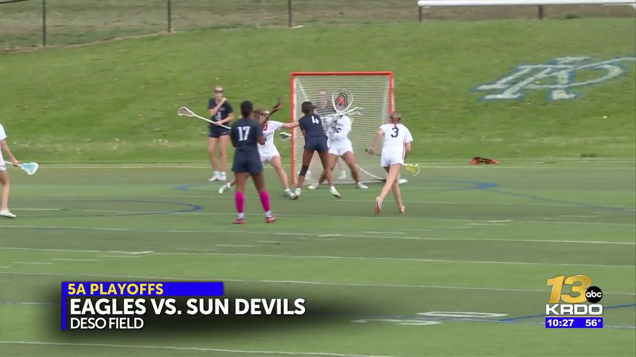 The Pine Creek girls lacrosse team in Class 5A playoff action