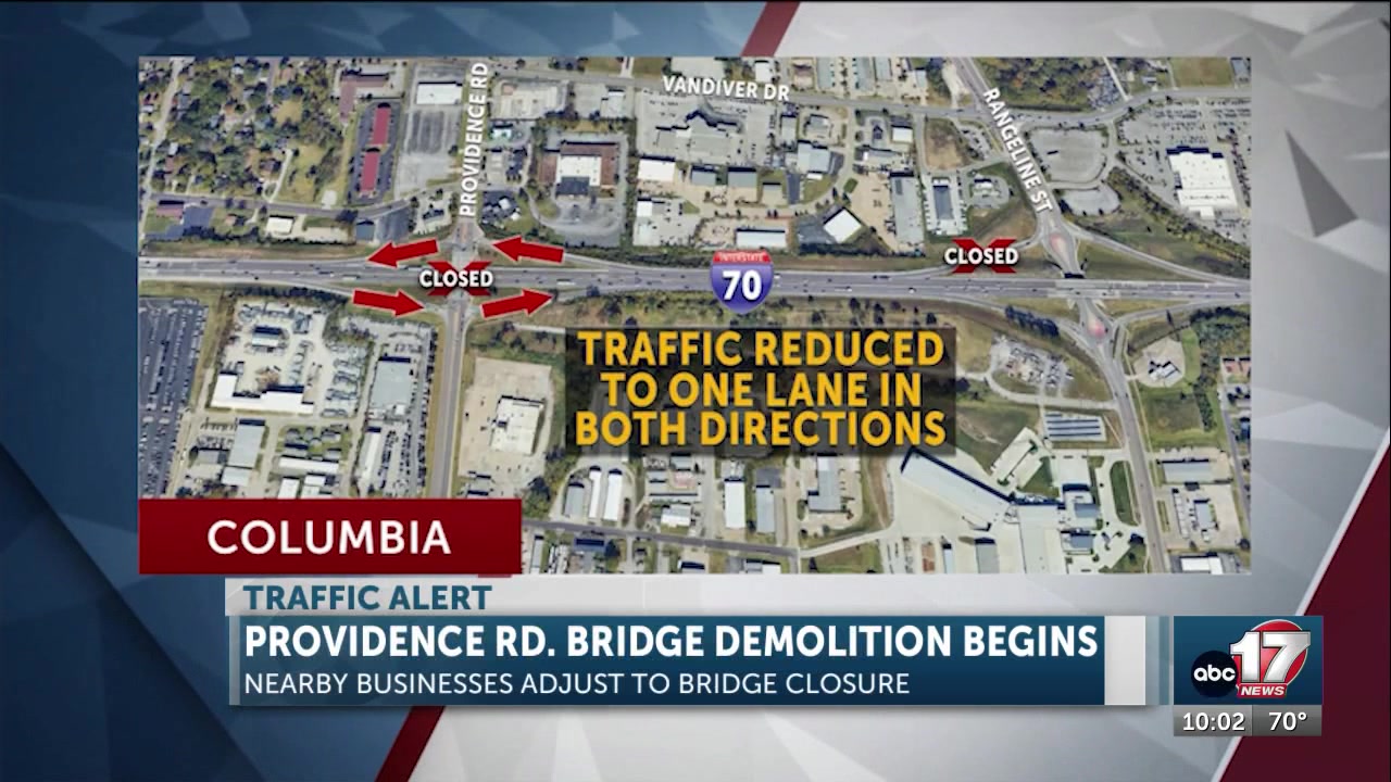 MoDOT is moving forward with North Providence Road bridge demolition despite rainy weather